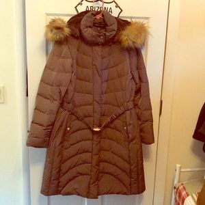 Jones New York Women’s Faux fur hooded puffer coat